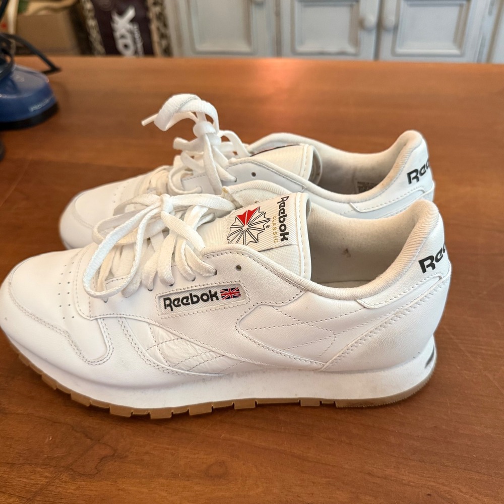 Reebok Classic Leather White Gum Sole Sneakers Mens 9.5 Womens 11 059503 Retro